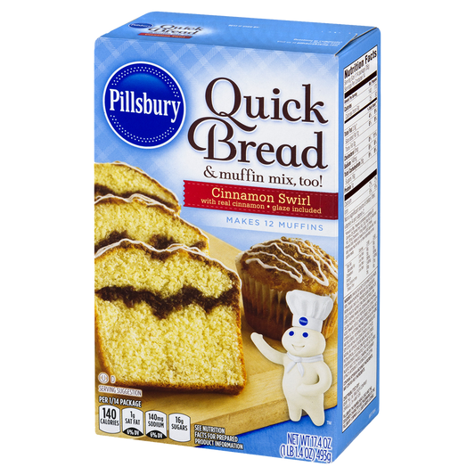 Pillsbury Cinnamon Swirl Quick Bread & Muffin Mix 493g