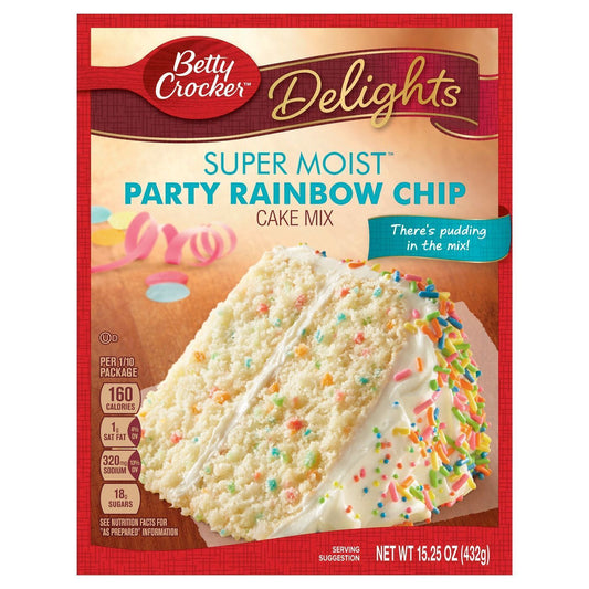 Betty Crocker Super Moist Rainbow Chip Cake Mix 432g sold by American Grocer in the UK