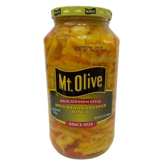 Mt. Olive Mild Banana Pepper Rings 946ml-Large Jar