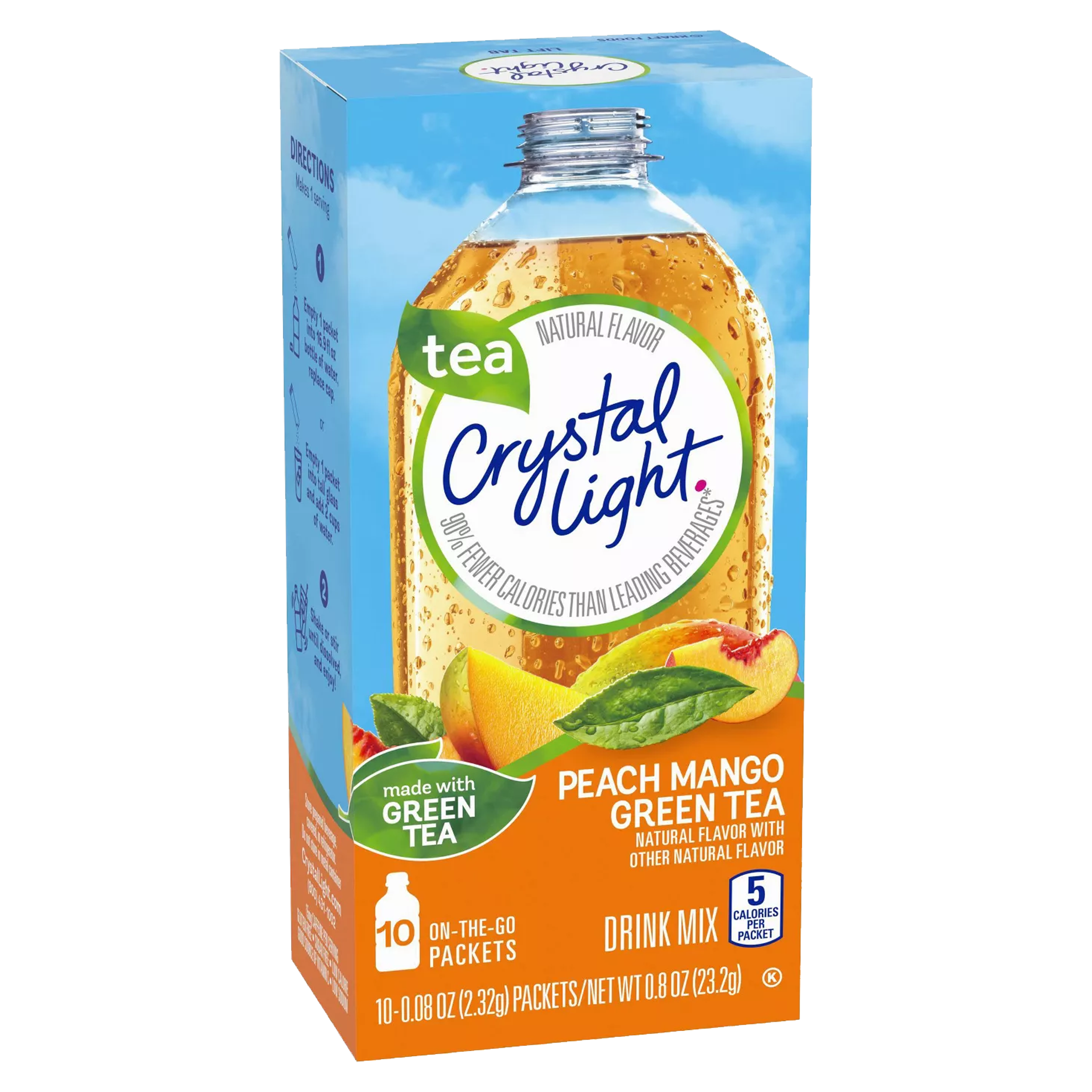 Crystal Light On The Go Peach Mango Green Tea Drink Mix 23.2g sold by American grocer Uk
