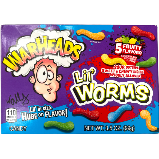 Warheads 5 Flavours Lil' Worms Candy 99g