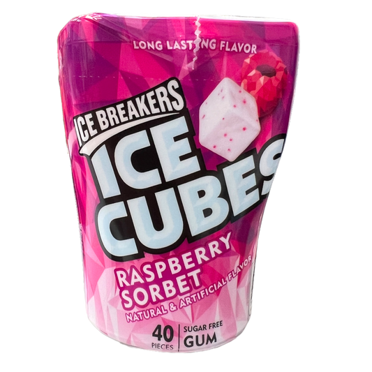 Ice Breakers Ice Cubes Raspberry Sorbet Sugar Free Gum 40 Pcs