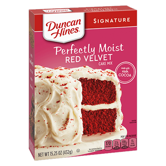Duncan Hines Signature Perfectly Moist Red Velvet Cake Mix 432g sold by American grocer Uk