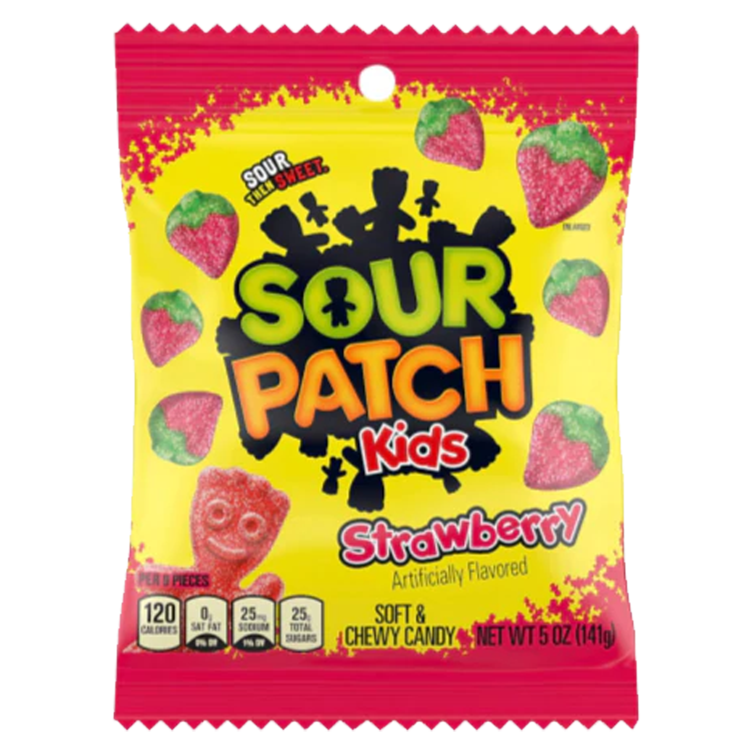 Sour Patch Kids Strawberry Soft & Chewy Candy Peg Bag 102g
