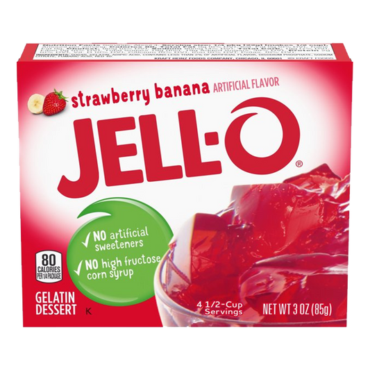 Jell-O Strawberry Banana Gelatin Dessert Mix 85g