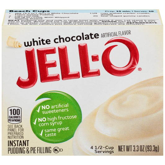 Jell-O White Chocolate Instant Pudding & Pie Filling 96g (Best Before Date 06/08/2023)