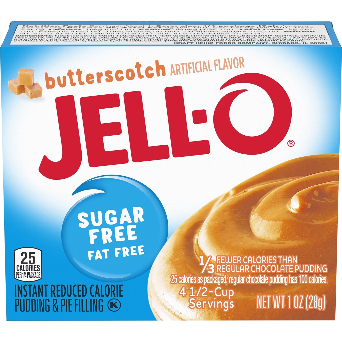 Jell-O Instant Sugar Free Fat Free Butterscotch Pudding & Pie Filling 28g