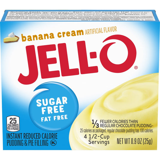 Jell-O Instant Sugar Free Fat Free Banana Cream Pudding & Pie Filling 28g