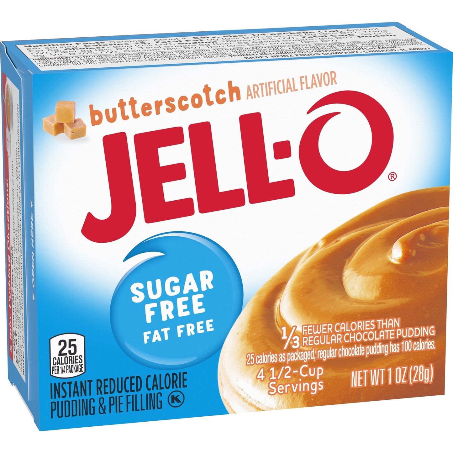 Jell-O Instant Sugar Free Fat Free Butterscotch Pudding & Pie Filling 28g