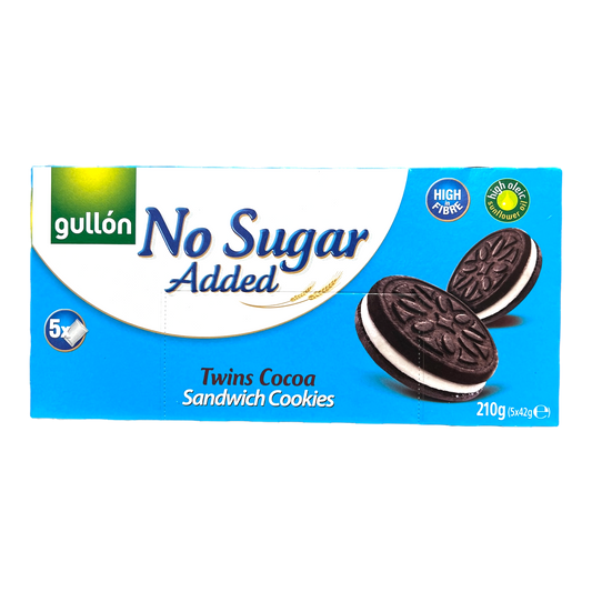 Gullon No Sugar Added Twins Cocoa Sandwich Cookies 210g [Spain]